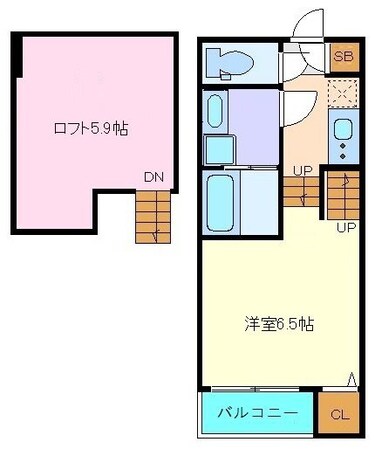 台原駅 徒歩7分 2階の物件間取画像